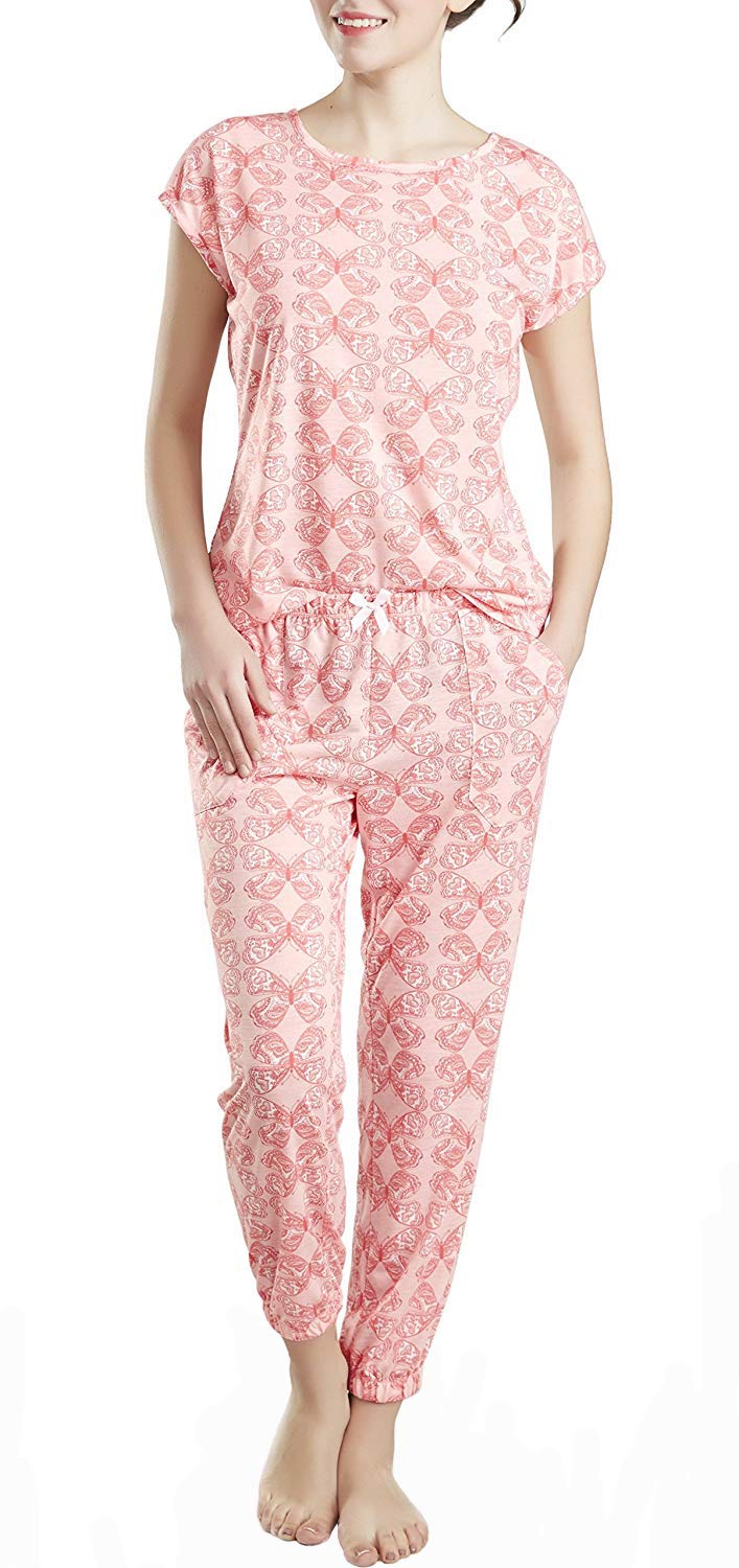 Lounge Women Pajamas Set - Pajamas for Women, Short Sleeve and Jogger – La  Fiore